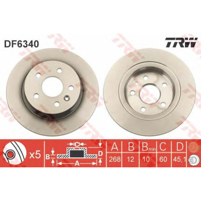 Kočioni disk TRW DF6340