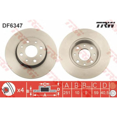 Kočioni disk TRW DF6347