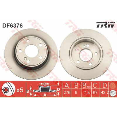 Kočioni disk TRW DF6376