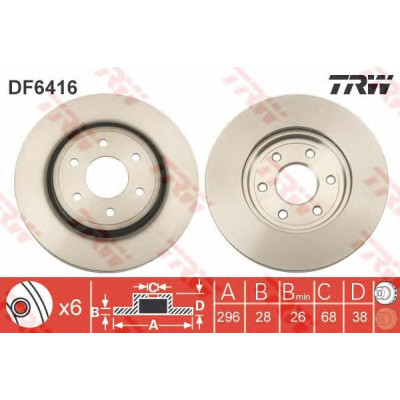Kočioni disk TRW DF6416