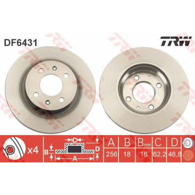 Kočioni disk TRW DF6431