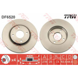 Kočioni disk TRW DF6520