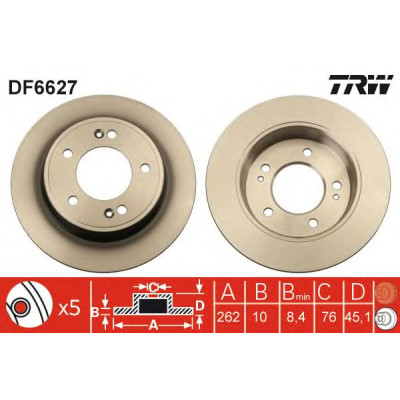 Kočioni disk TRW DF6627