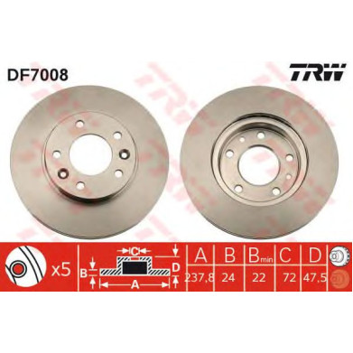 Kočioni disk TRW DF7008