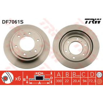 Kočioni disk TRW DF7061S