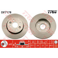 Kočioni disk TRW DF7178