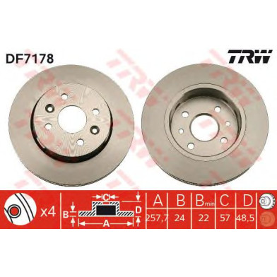 Kočioni disk TRW DF7178