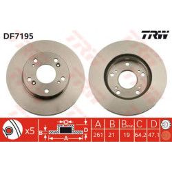 Kočioni disk TRW DF7195