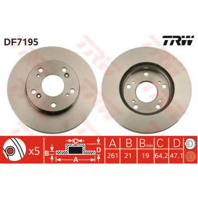 Kočioni disk TRW DF7195