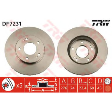 Kočioni disk TRW DF7231