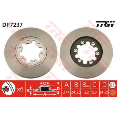 Kočioni disk TRW DF7237