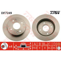 Kočioni disk TRW DF7249