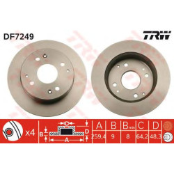 Kočioni disk TRW DF7249