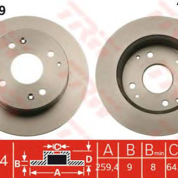 Kočioni disk TRW DF7249