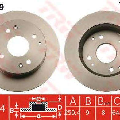 Kočioni disk TRW DF7249