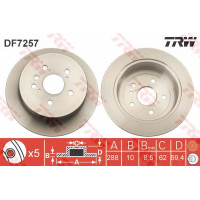 Kočioni disk TRW DF7257