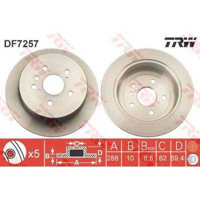 Kočioni disk TRW DF7257