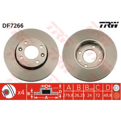 Kočioni disk TRW DF7266