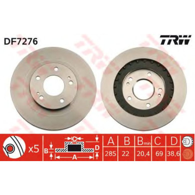 Kočioni disk TRW DF7276