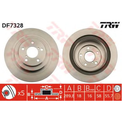 Kočioni disk TRW DF7328