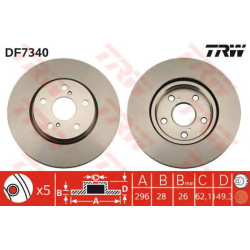 Kočioni disk TRW DF7340