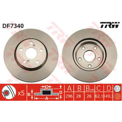 Kočioni disk TRW DF7340