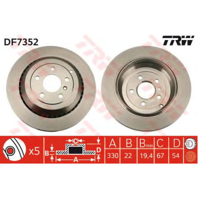 Kočioni disk TRW DF7352