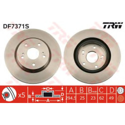 Kočioni disk TRW DF7371S