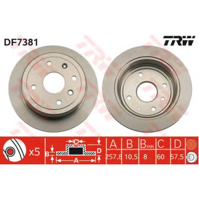 Kočioni disk TRW DF7381