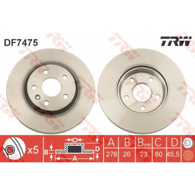 Kočioni disk TRW DF7475