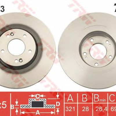 Kočioni disk TRW DF7973